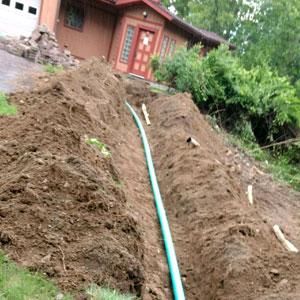 A recent leach field repair job in the  area